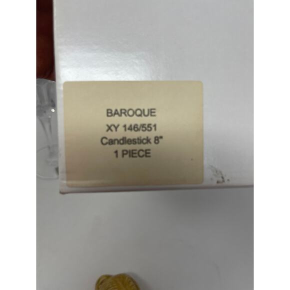 NIB Vintage Pair MIKASA Crystal BOROQUE Candlestick Candle Holders NEW OLD Stock - Picture 7 of 11